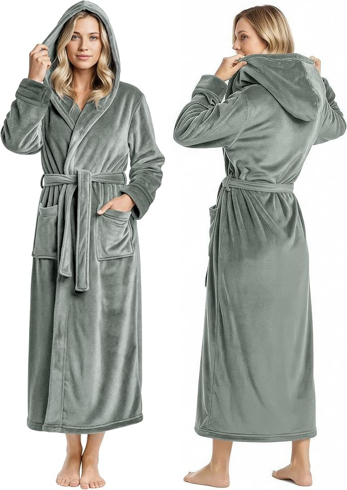 NY Threads Premium Womens Robe with Hood, Plush Fleece Long Bath Robe for Women, Fluffy Soft Wome... | Amazon (US)