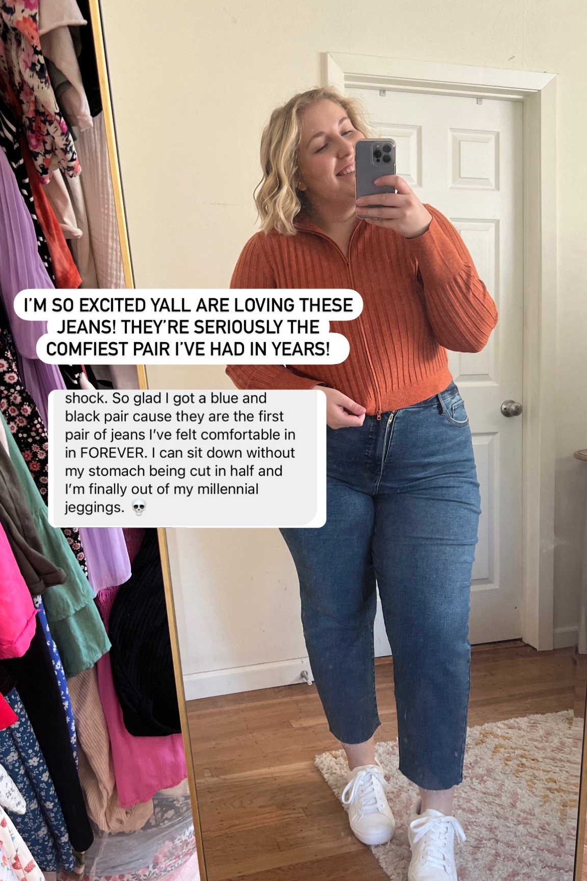 Seriously the comfiest jeans ever!!! So glad yall are loving them! Looks like there are still some available in light blue & charcoal gray! 

#LTKmidsize #LTKstyletip #LTKfindsunder50