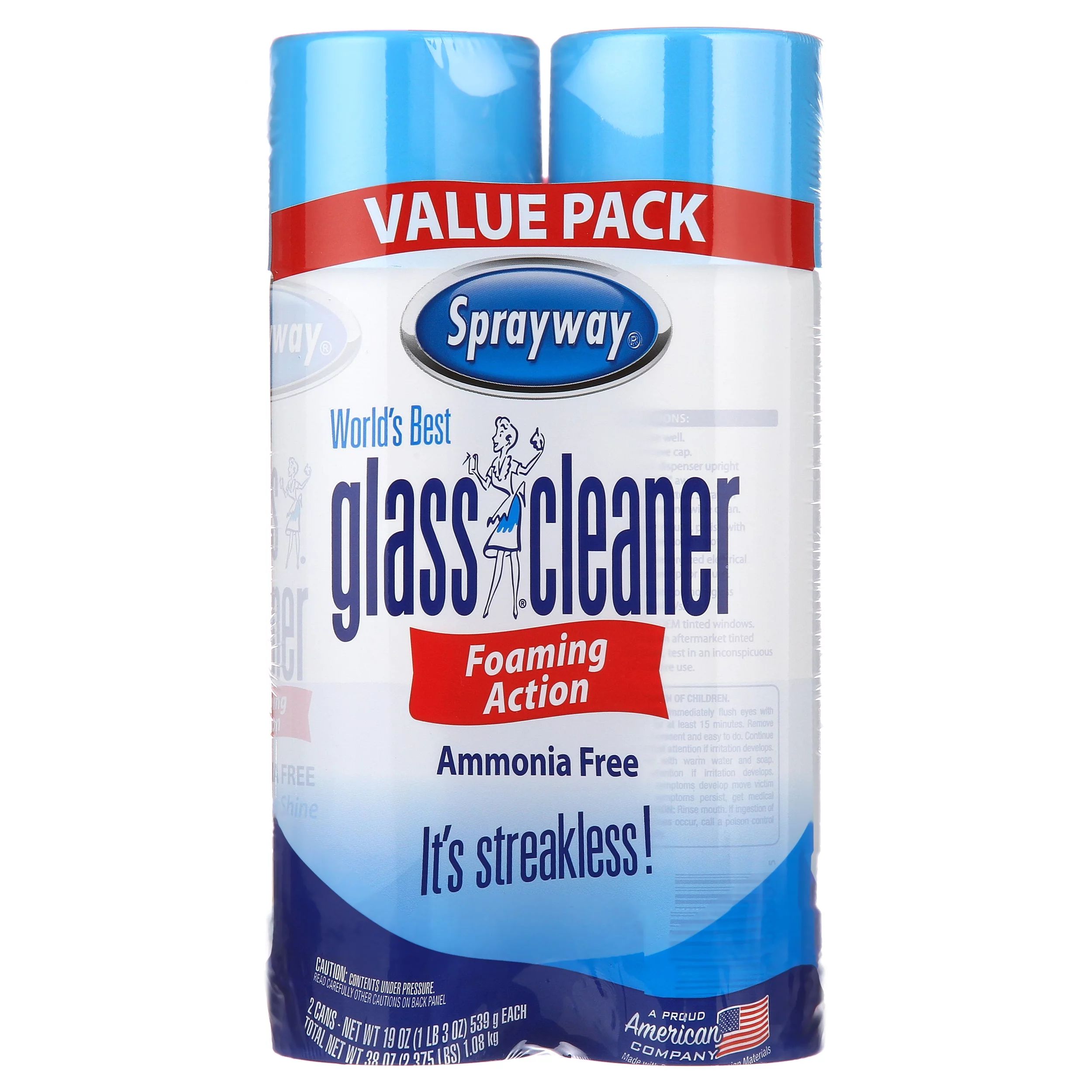 Sprayway World's Best Glass Cleaner, Value Pack, 2x19oz for product net content of 38oz | Walmart (US)