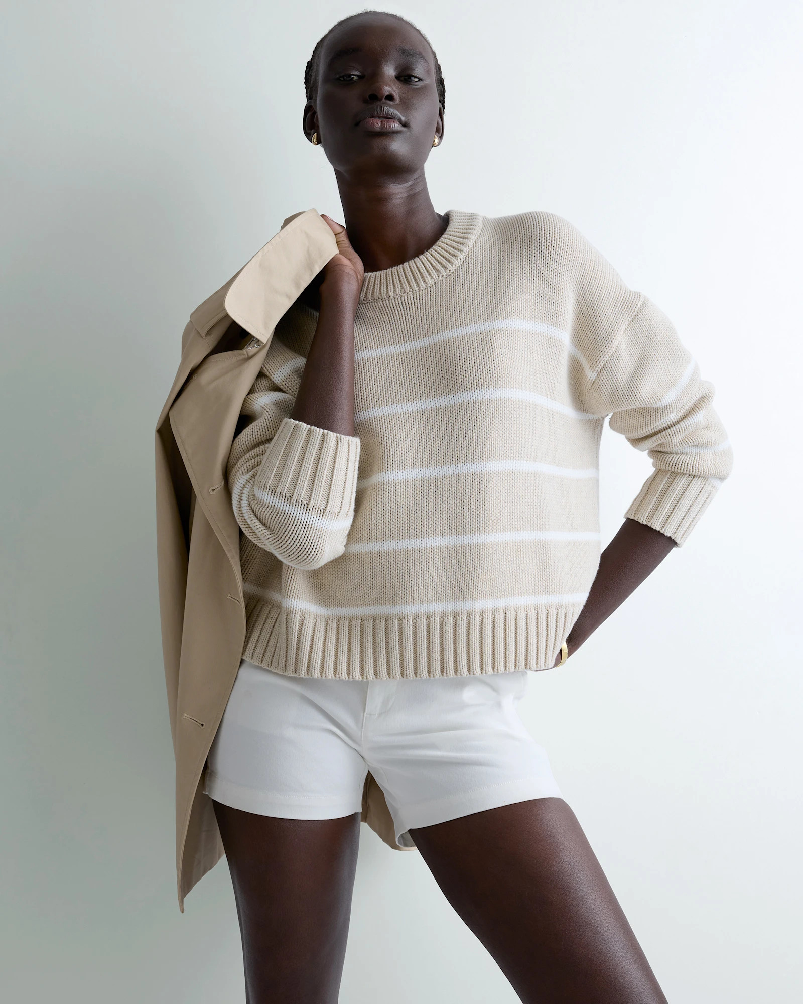100% Organic Cotton Striped Crew Sweater | Quince