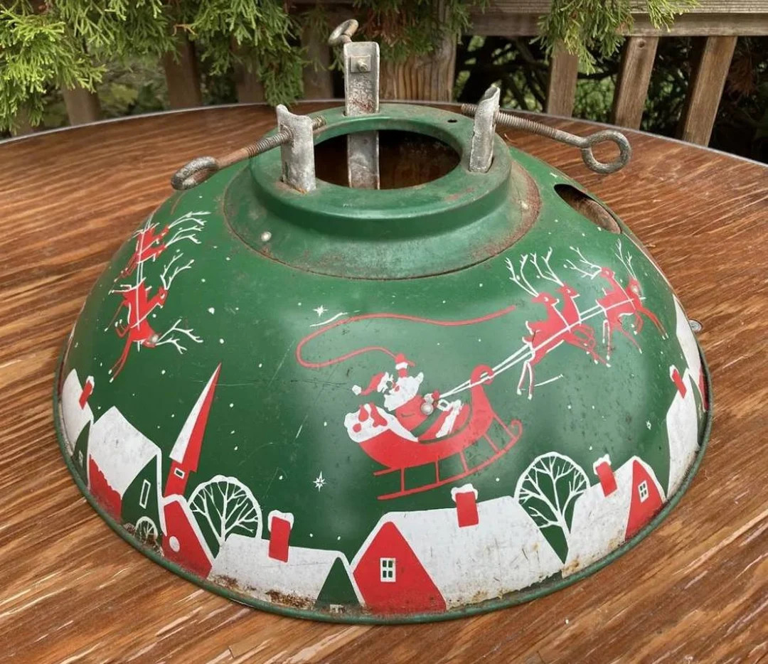 Vintage Christmas Tree Stand Holder Santa Clouse - Etsy | Etsy (US)