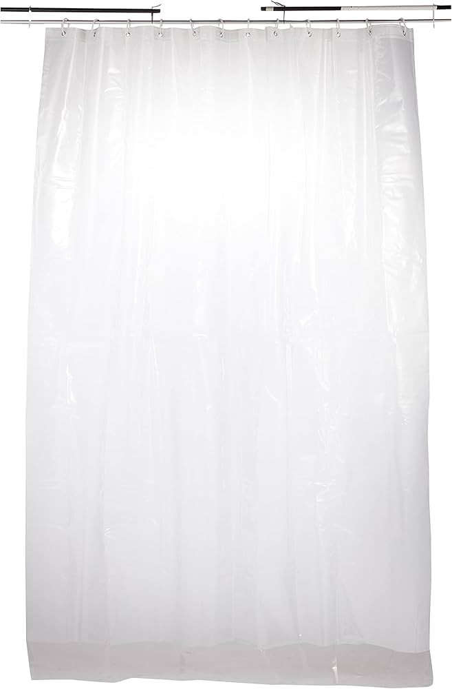 Amazon Basics Water Resistant 8-Gauge PEVA Shower Curtain Liner with Metal Grommets and Plastic H... | Amazon (US)