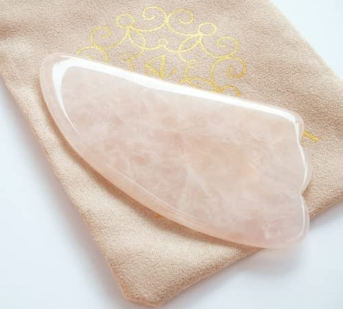 100% Natural Rose Quartz Gua | Massager tool for Face, Eyes, Neck, Body Muscle Relaxing | Facial ... | Amazon (US)