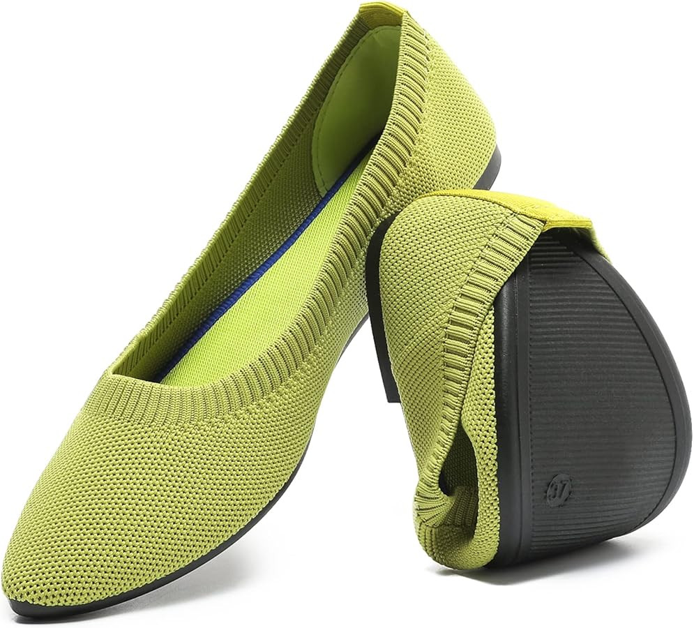 HEAWISH Women’s Ballet Flat Flats Shoes Comfortable Mesh Pointed Toe Slip On Dress Shoes | Amazon (US)