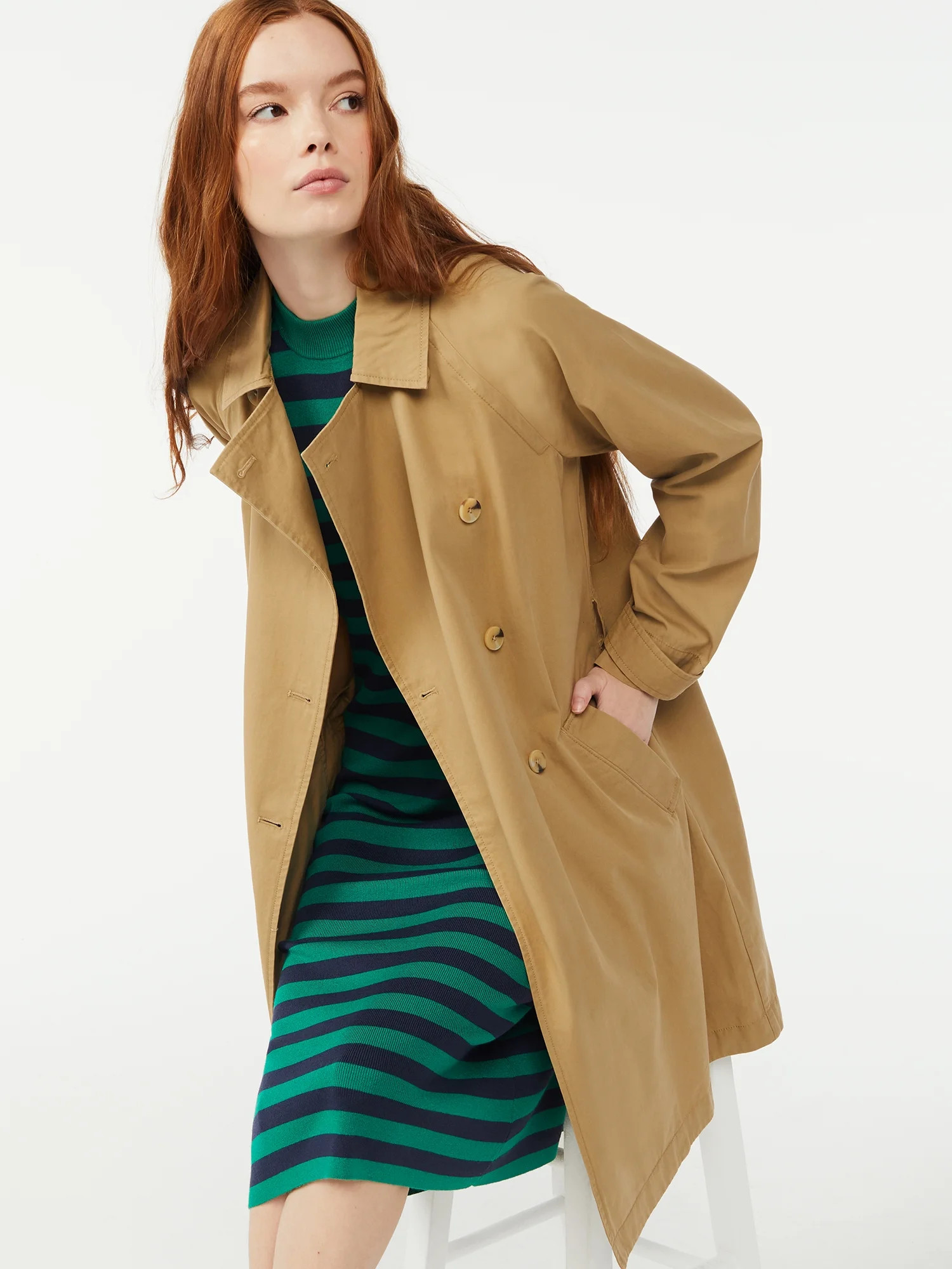 Free Assembly Women's Everyday Soft Trench Coat - Walmart.com | Walmart (US)