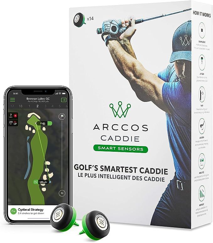 Arccos Caddie Smart Sensors Featuring Golf's First-Ever A.I. Powered GPS Rangefinder | Amazon (US)