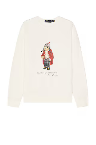 Polo Ralph Lauren Long Sleeve Bear Sweatshirt in F24 Nevis Holiday Bear from Revolve.com | Revolve Clothing (Global)