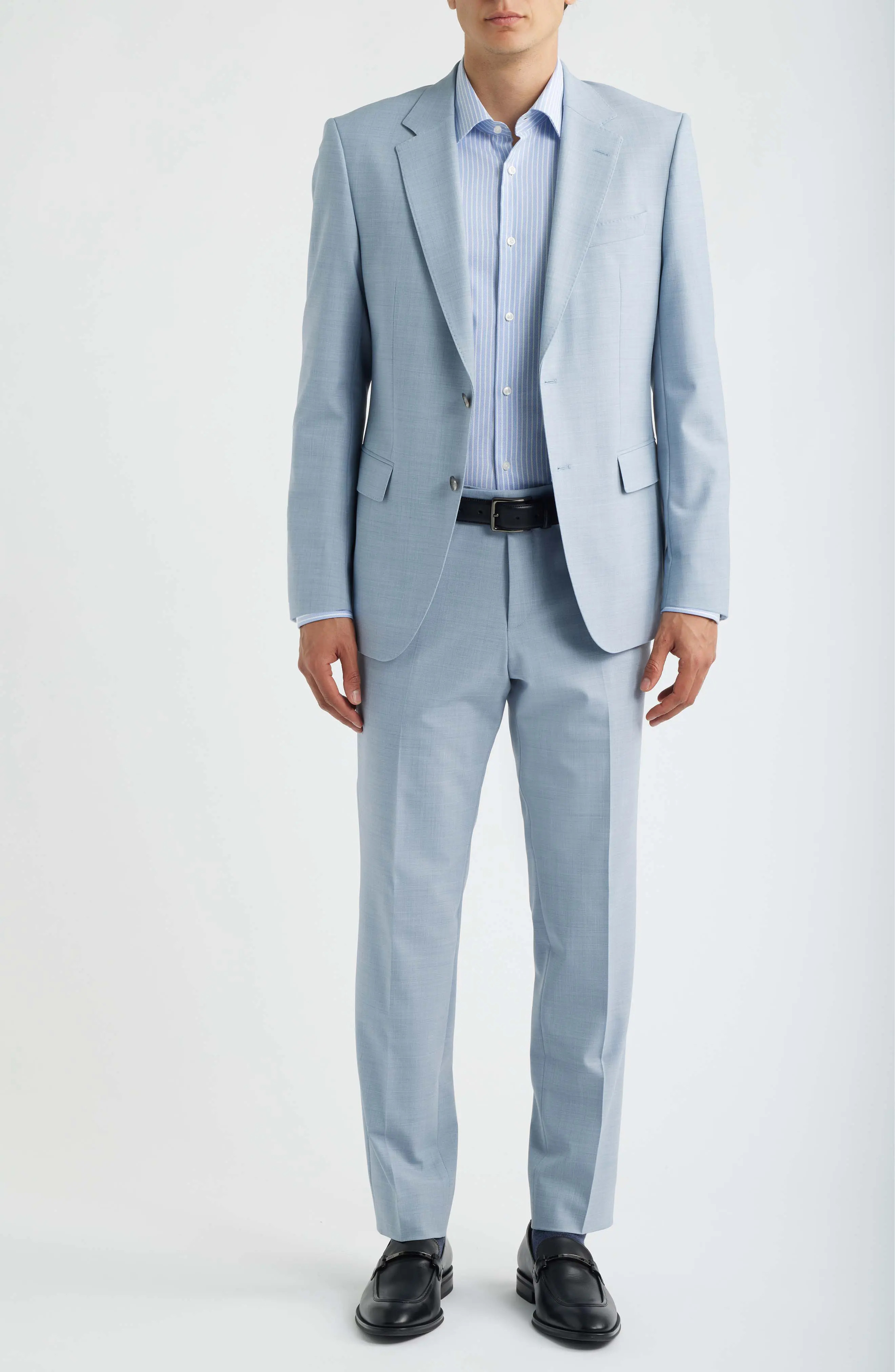 BOSS Huge Slim Fit Light Blue M\u00e9lange Suit (Men) | Nordstrom | Nordstrom