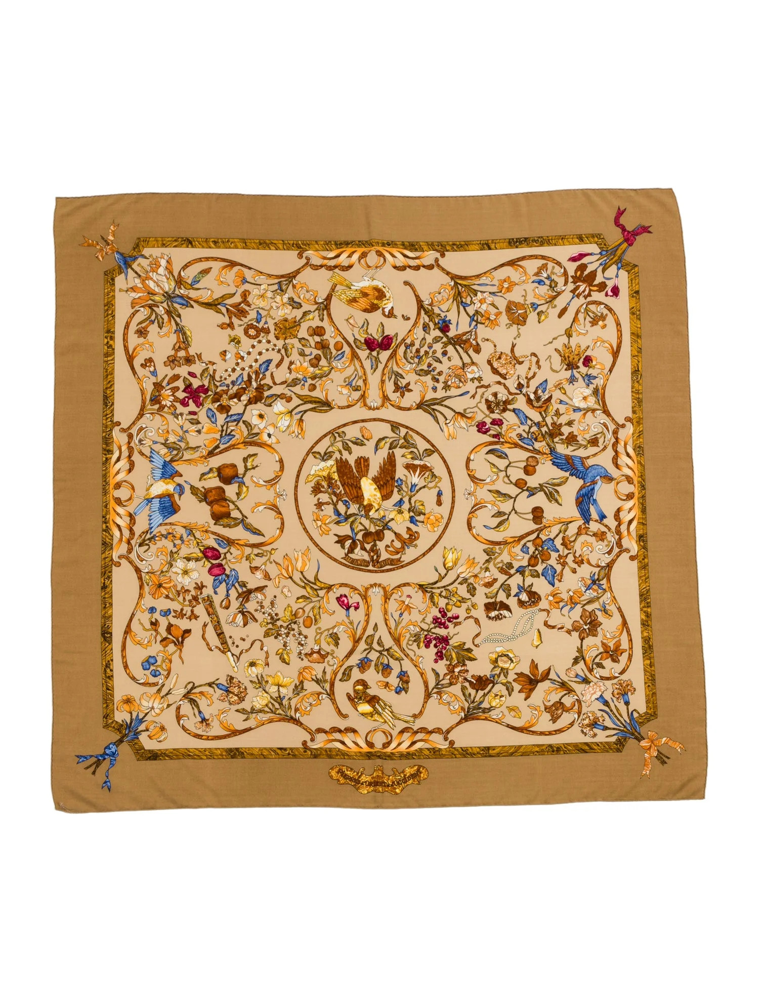 Hermès Pierre D'Orient et D'occident Silk Shawl - Neutrals Scarves and Shawls, Accessories - HER... | The RealReal