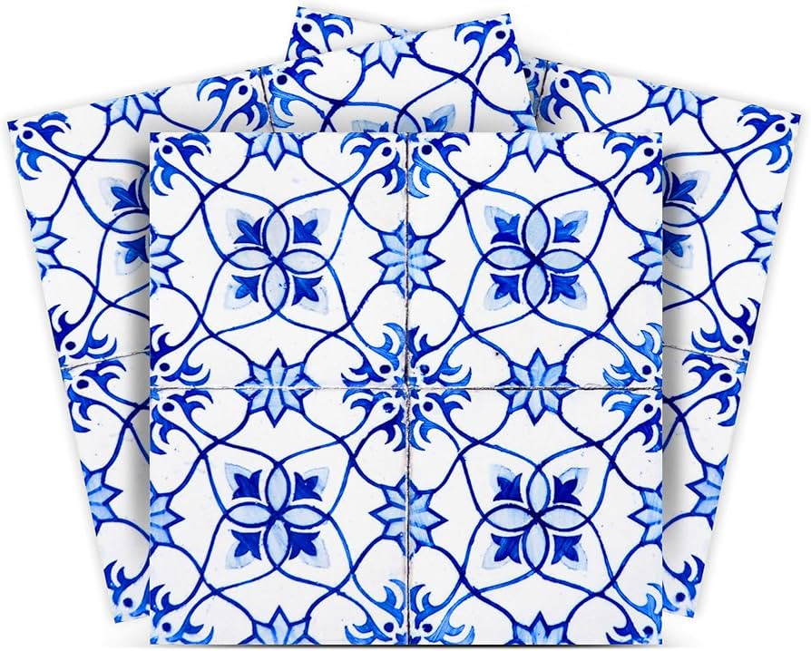 Backsplash Peel and Stick Tile Stickers 24 PC Set Authentic Tile Decals Bathroom & Kitchen Vinyl ... | Amazon (US)