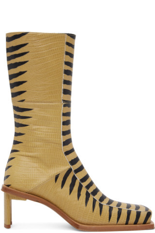Miista - Tan & Black Amparo Boots | SSENSE
