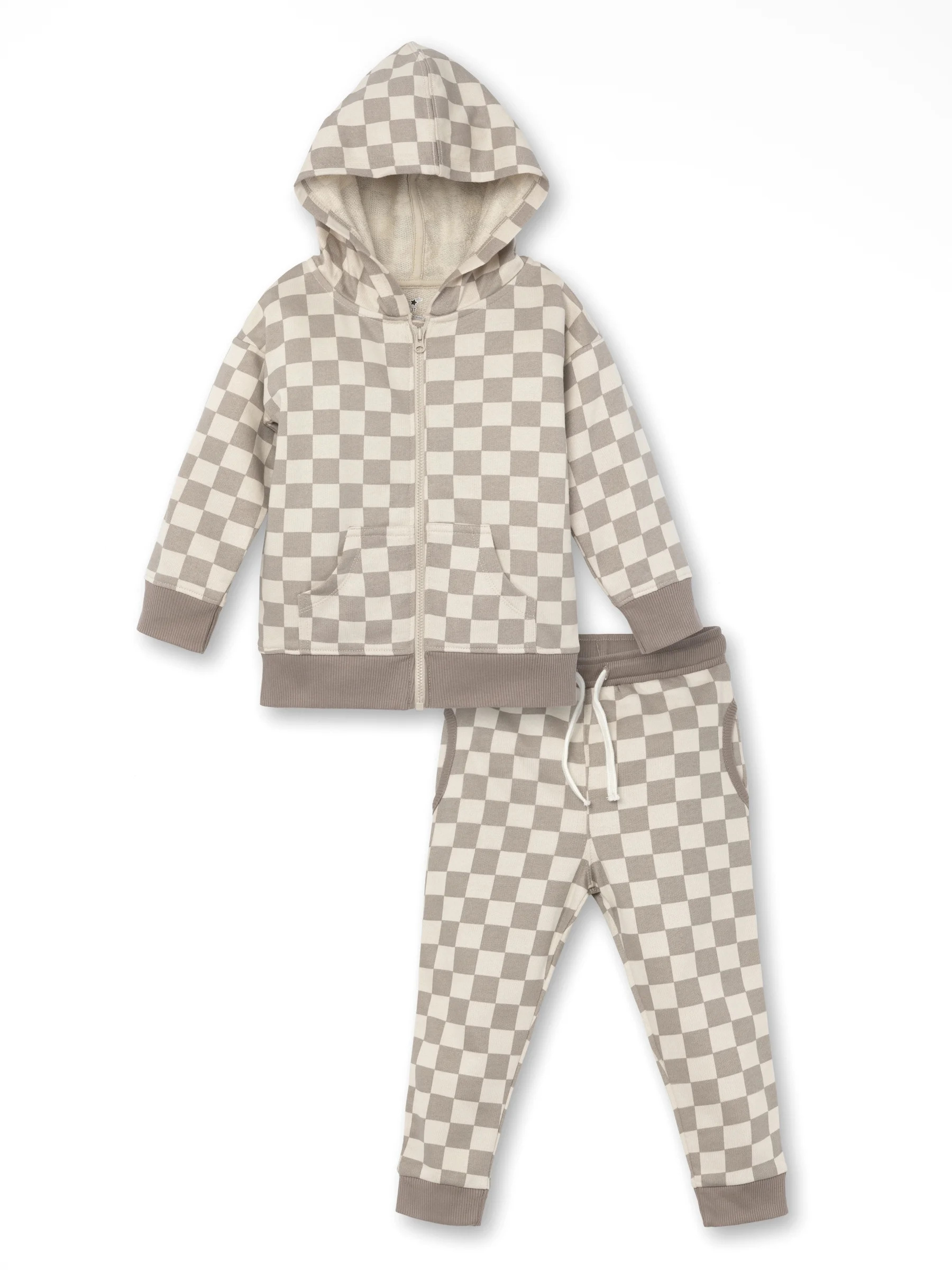 Little Star Organic Toddler Boy 2Pc Full Zip Hoodie & Slim Jogger Set, Size 12M-5T | Walmart (US)