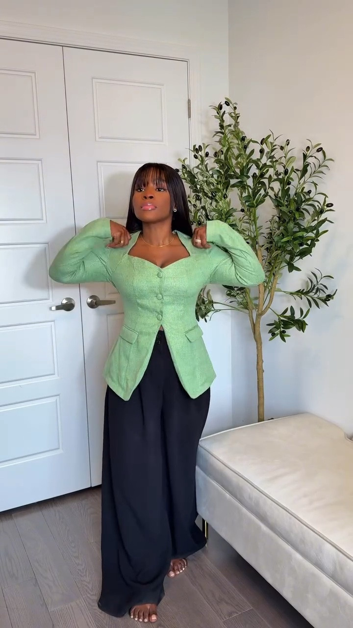 Work Outfit Inspo💚🖤 
Top:Shein
Pant: Zara
Bag: Beis
Shoe: Steve Madden

#LTKcanada #LTKworkwear #LTKstyletip