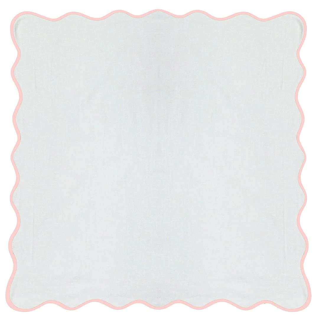 Scalloped Euro Sham, Pink / White | Laura Park Designs