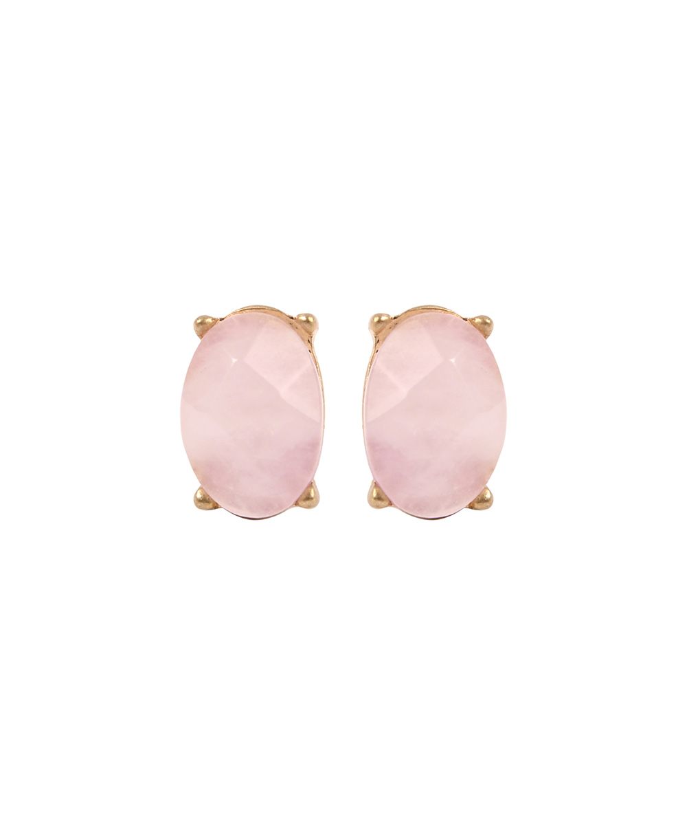 Pink & Goldtone Oval Stud Earrings | zulily
