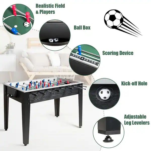 Gymax 48'' Competition Sized Wooden Soccer Foosball Table Adults & - 48'' x 24'' x 31'' | Bed Bath & Beyond
