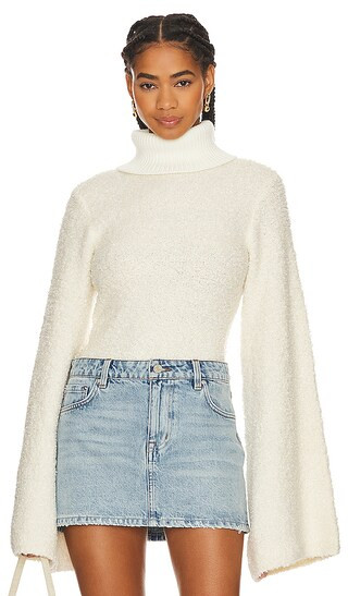 Montana Boucle Sweater in Ivory | Revolve Clothing (Global)