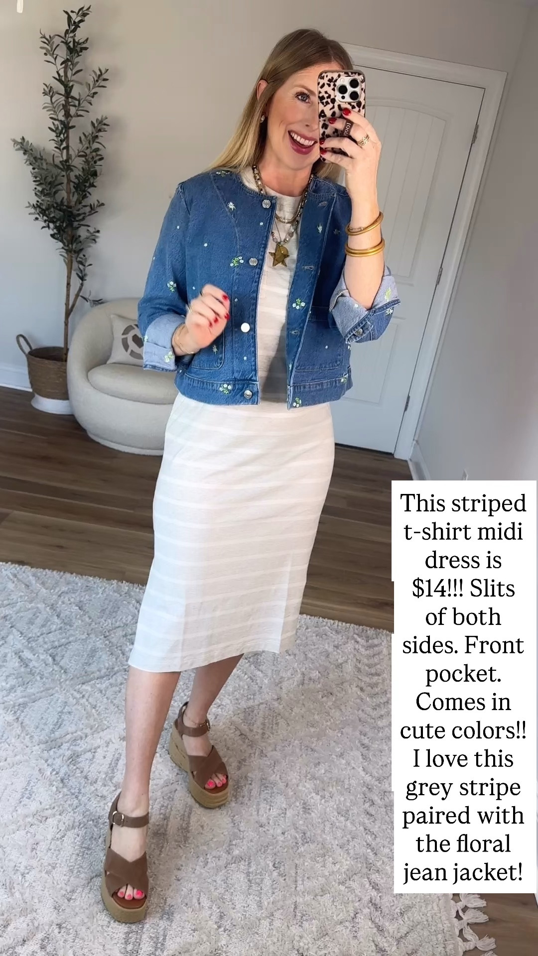 Walmart try on, time and tru midi tshirt dress, floral jean jacket 

#LTKootd #LTKWorkwear