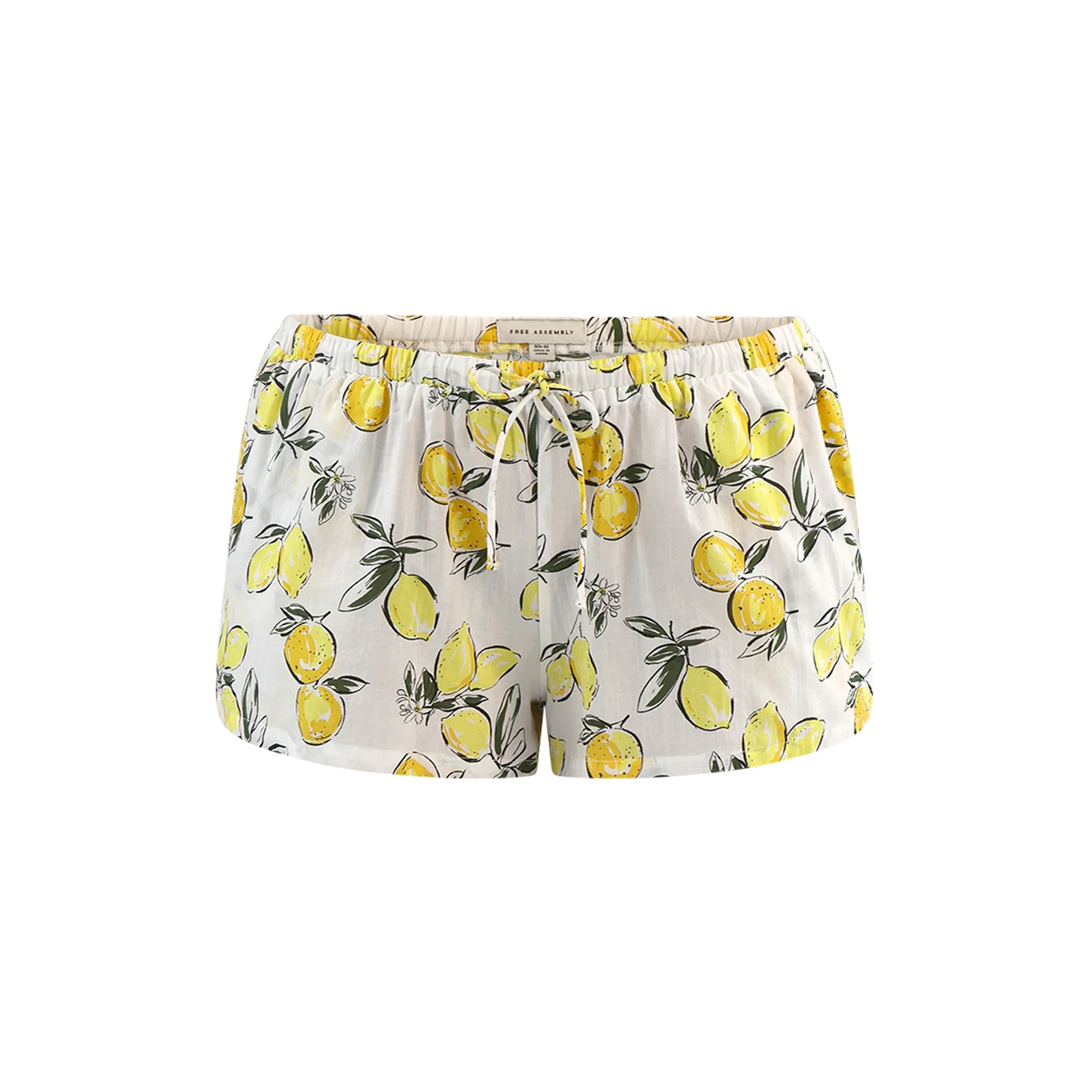 Free Assembly Women's Lemon Cotton Coverup Shorts, Sizes XXS-XXL | Walmart (US)