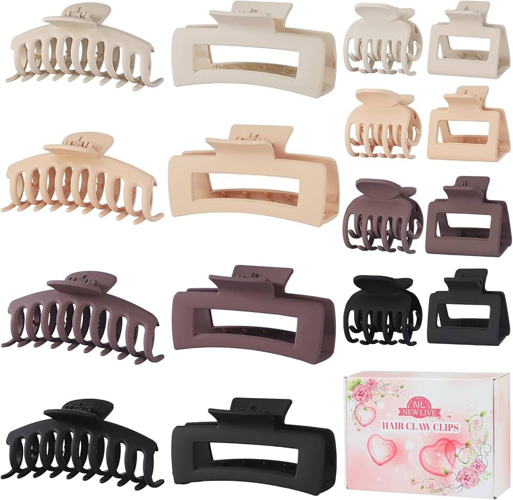 NEW LIVE Hair Clip 16 Count for Women - Hair Claws for Thin Thick Curly Hair - Large and Small Ma... | Amazon (US)