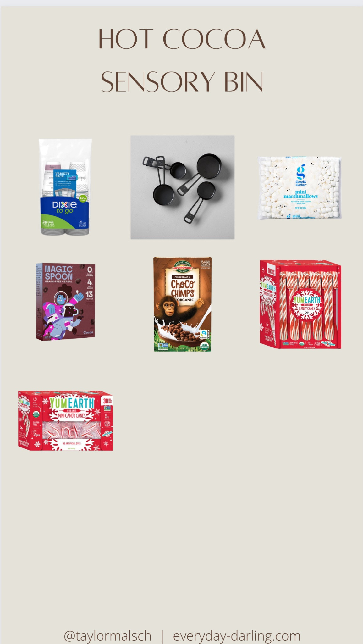 We’re in full swing Christmas mode this past week, so that calls for our annual Hot Cocoa Sensory Bin activity. This is Isla’s all time favorite because, well it’s mostly sugar?  

This will be our third year doing it because she asks for it constantly and it’s such a festive and fun one to create. 

This is a pretty easy and straightforward sensory bin to set up. All you need is, chocolate cereal, marshmallows, candy canes, and different cups and scoops. I like to use organic and dye free ingredients in ours which I’ll link below but the options are endless! 

Read more on everyday-darling.com

#LTKkids #LTKHoliday #LTKSeasonal