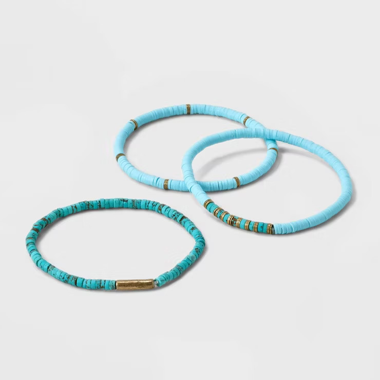 Semi-Precious Heishi Multi-Strand Bracelet Set 3pc - Universal Thread™ | Target