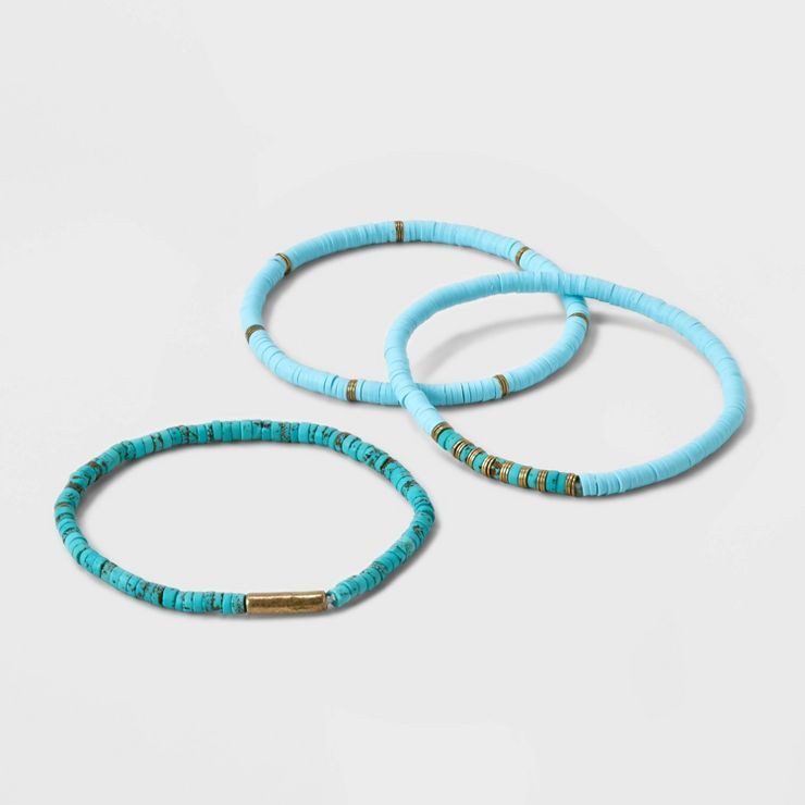 Semi-Precious Heishi Multi-Strand Bracelet Set 3pc - Universal Thread™ | Target