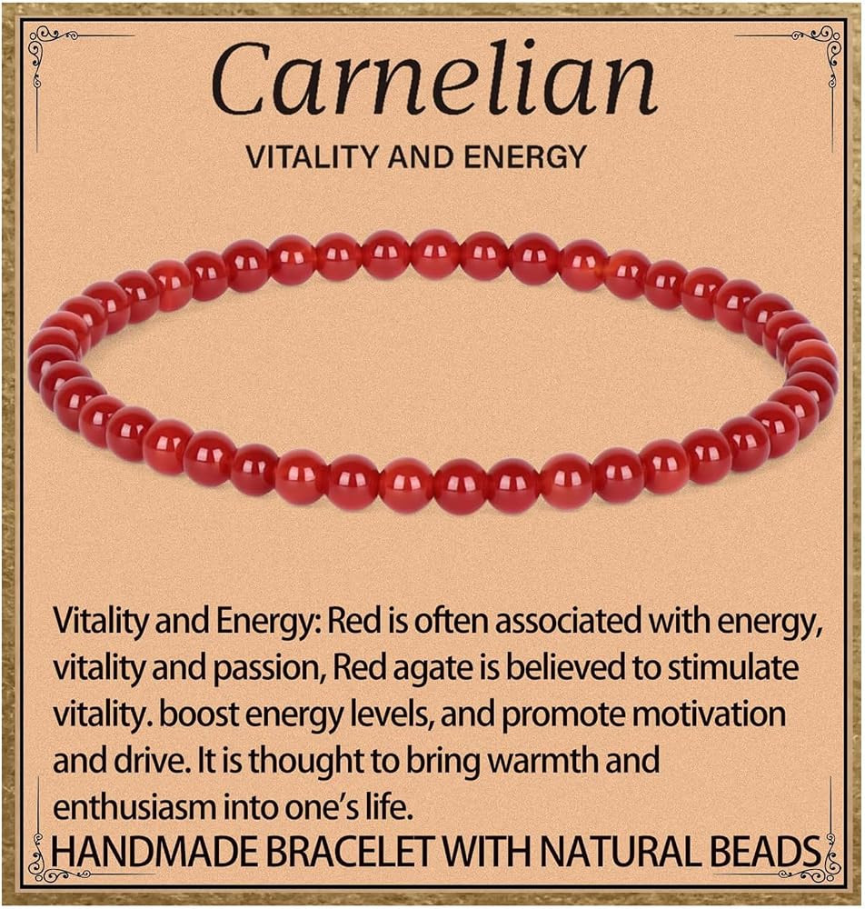LPBeads Handmade Natural Gemstone Stretch Elastic Bracelet Healing Crystal Round Stone Beads Jewe... | Amazon (US)