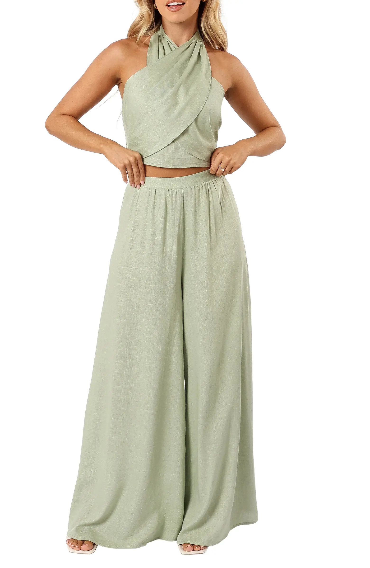 Mary Halter Crop Top & Wide Leg Pants | Nordstrom