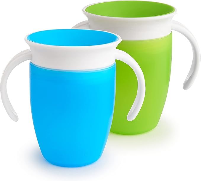 Munchkin® Miracle® 360 Trainer Cup, 7 Ounce, 2 Pack, Green/Blue | Amazon (US)