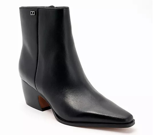 Franco Sarto Point Toe Leather Ankle Boots - Vivian | QVC