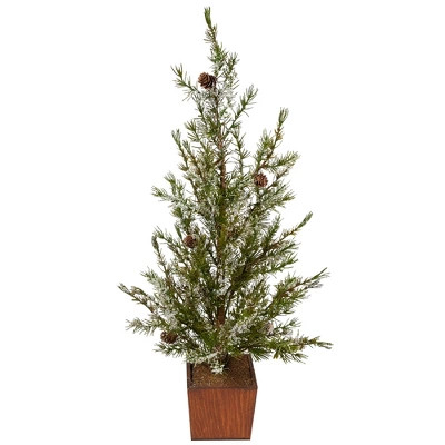 Northlight 28" Potted Frosted Pine Artificial Christmas Tree – Unlit | Target