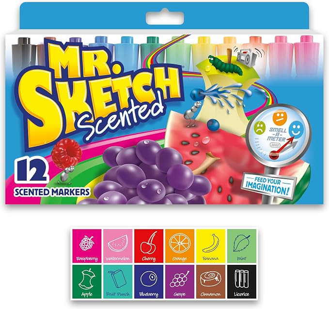 Mr. Sketch Scented Markers, Chisel Tip, Assorted Colors, 12 Count | Amazon (US)