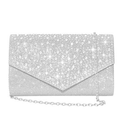 Clutch Purses for Women Evening Bag Rhinestone Handbag Party Wedding Bridal Prom Purse Crossbody Shoulder Bag(Sliver) | Target
