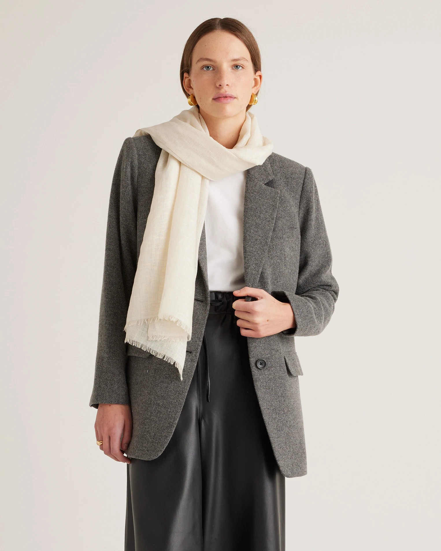 Lightweight Linen Silk Cashmere Scarf | Quince