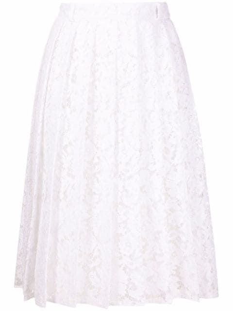 Valentino floral-lace Pleated Skirt - Farfetch | Farfetch Global