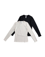 2pk Crew Fitted Full Length Long Sleeve Tops | Workout Tops | Marshalls | Marshalls