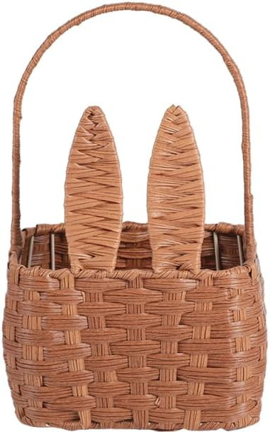 Cabilock Wicker Woven Basket with Handles Bunny Ear Shape Picnic Serving Basket Rattan Seagrass F... | Amazon (US)