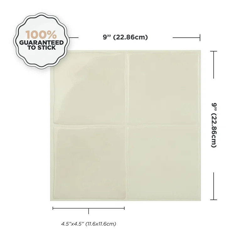 Peel and Stick Gel Zellige Backsplash Tile 9'' x9'' (Set of 4) | Wayfair North America
