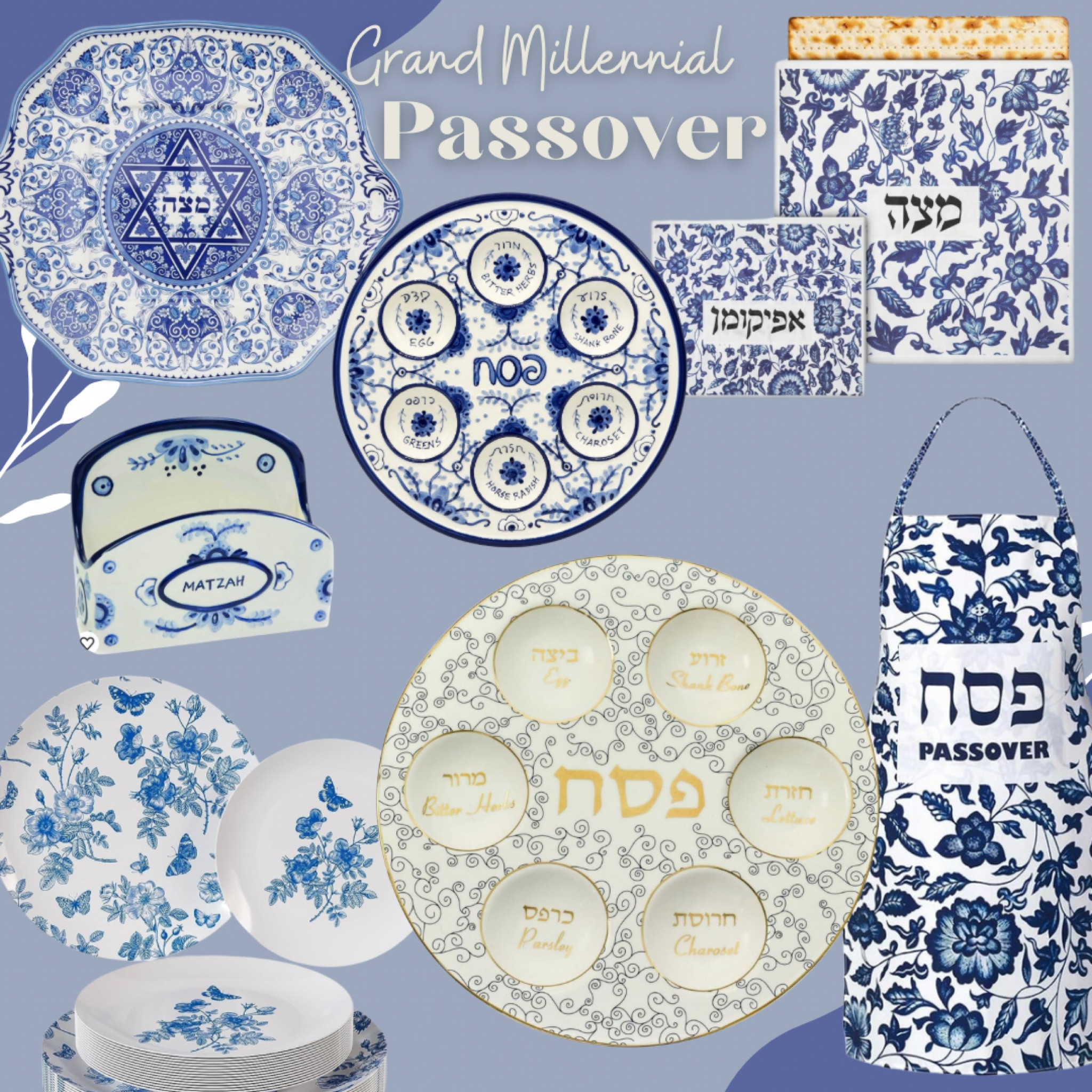 Passover tablescape but make it Grand Millennial style 🩵🪻🤍

#LTKhome #LTKSeasonal #LTKparties