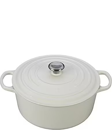 Le Creuset 9-Quart Signature Round Dutch Oven with Stainless Steel Handle - White | Dillard's