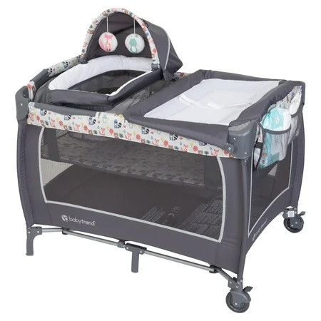 Baby Trend Lil Snooze Deluxe II Nursery Center Playard – Full-Size Bassinet, Changing Table & Tote Bag | Walmart (US)