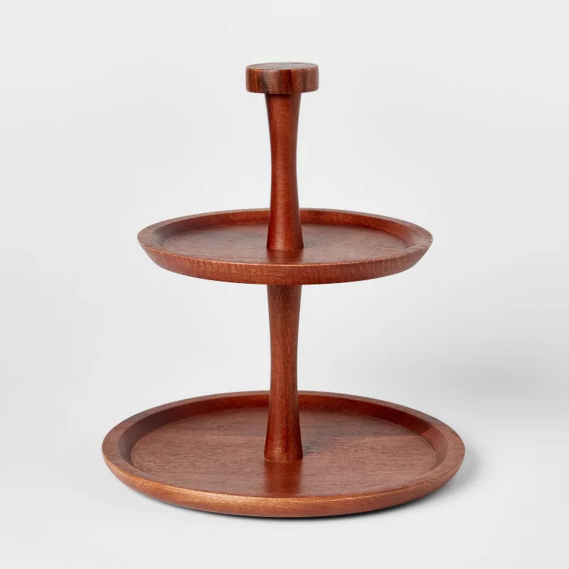 Wood 2-Tier Signature Serving Stand - Threshold™ | Target