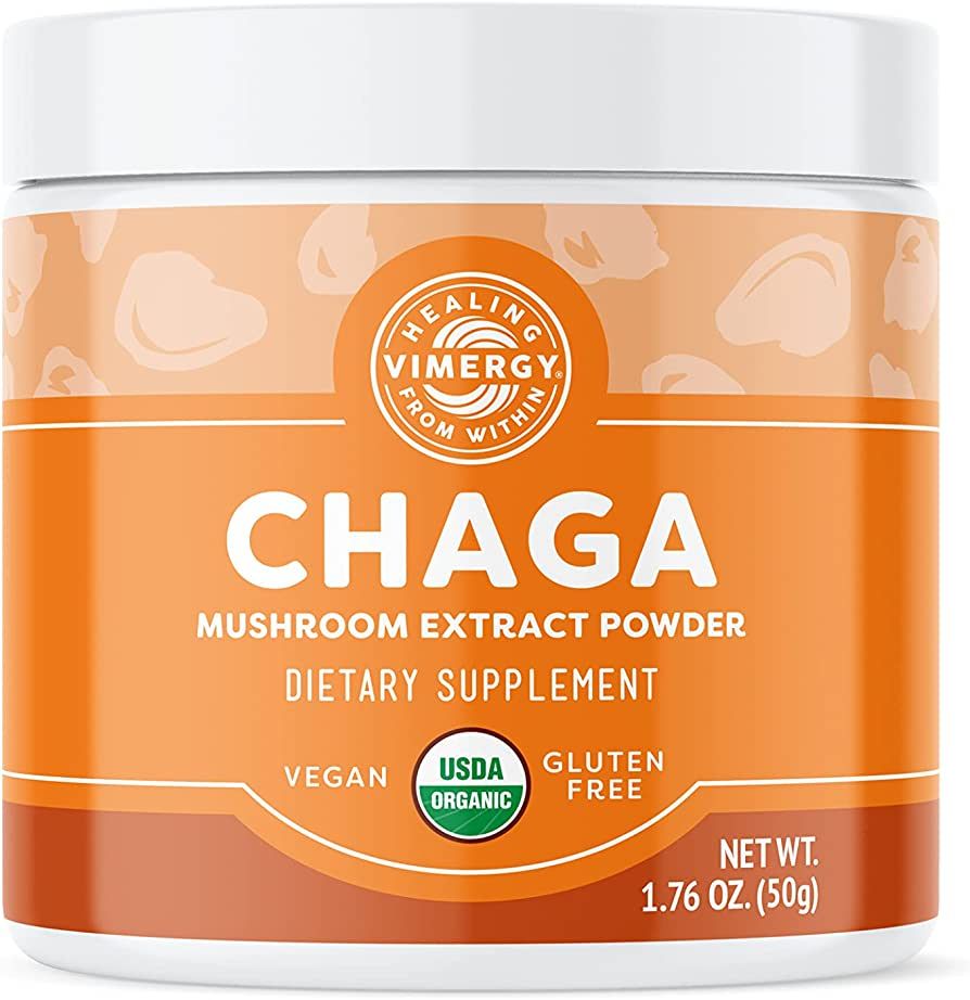 Vimergy USDA Organic Wild Chaga Mushroom Extract Powder, 33 Servings – Ideal in Chaga Tea, Coff... | Amazon (US)