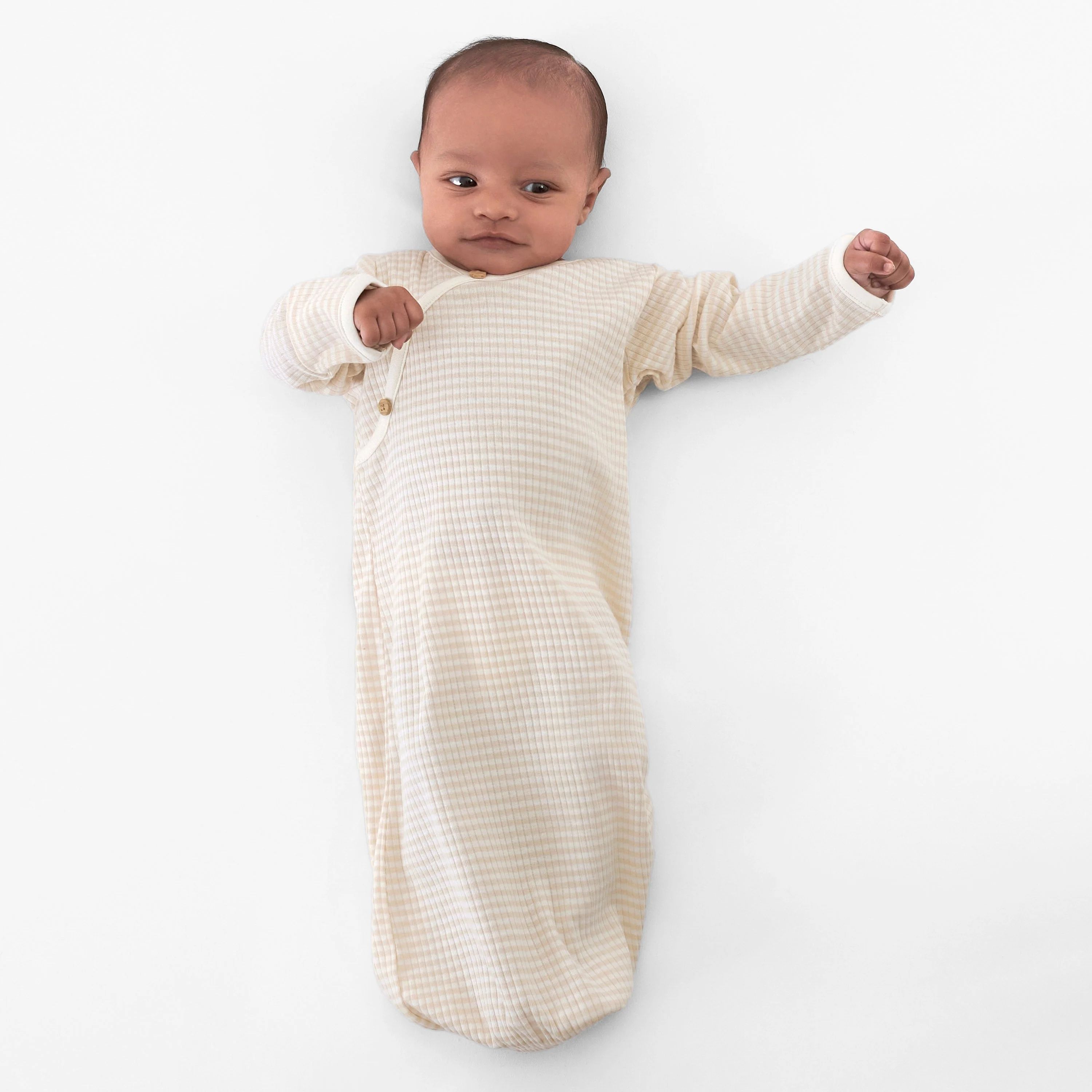 Baby Neutral Almond Stripe Gown | Gerber Childrenswear