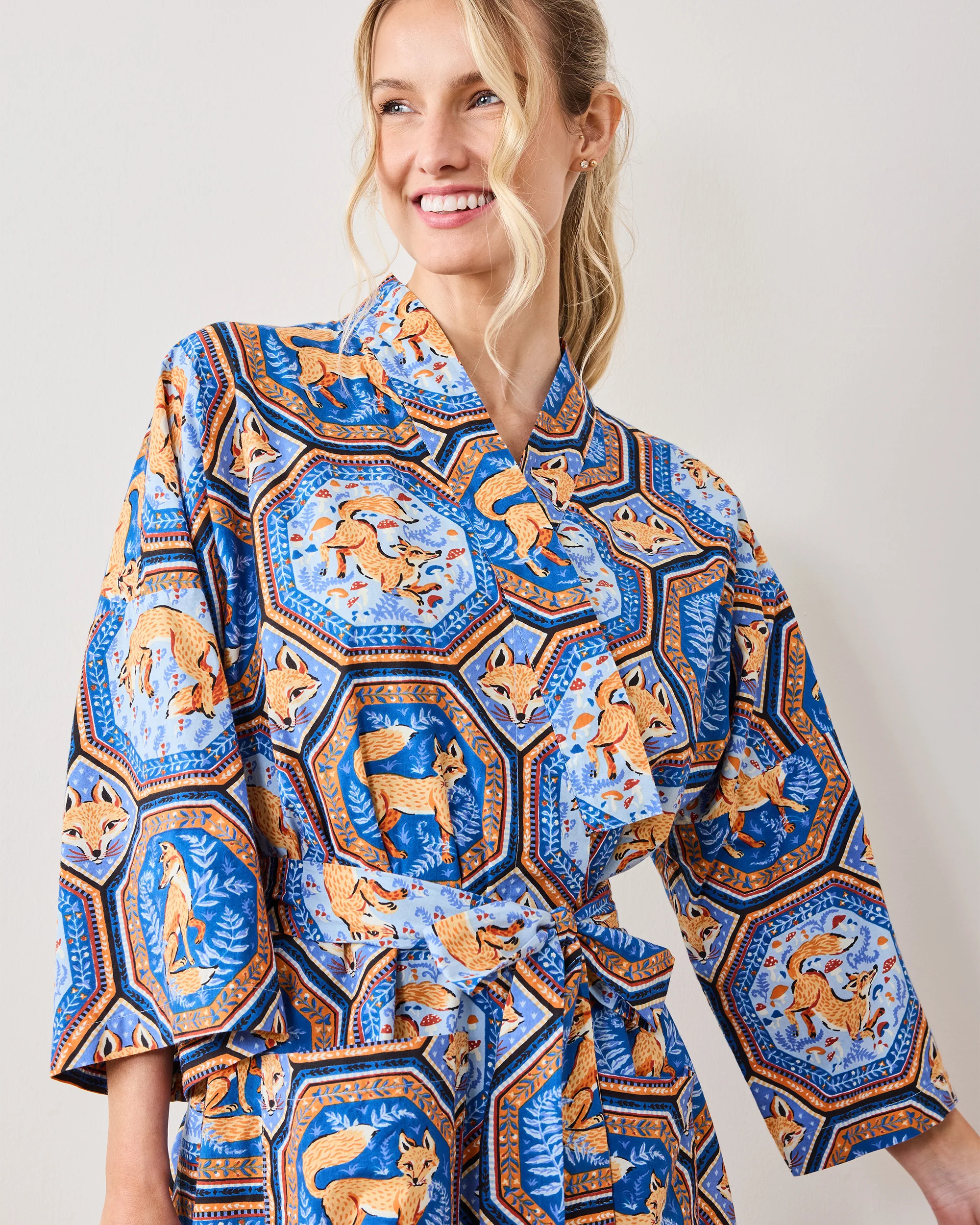 Fancy Fox - Robe - French Blue | Printfresh