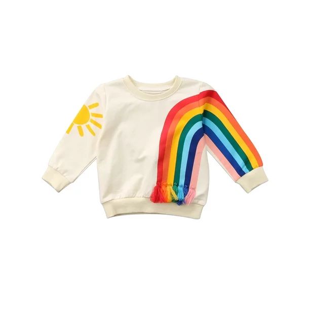 Dewadbow Toddler Baby Girls Kids Long Sleeve T-Shirt Sweatshirt Jumpers Tops Clothes Tees - Walma... | Walmart (US)