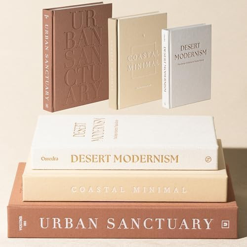 Decorative Books for Home Decor - Set of 3 Real Linen Hardcover Books with Blank Pages - Modern F... | Amazon (US)