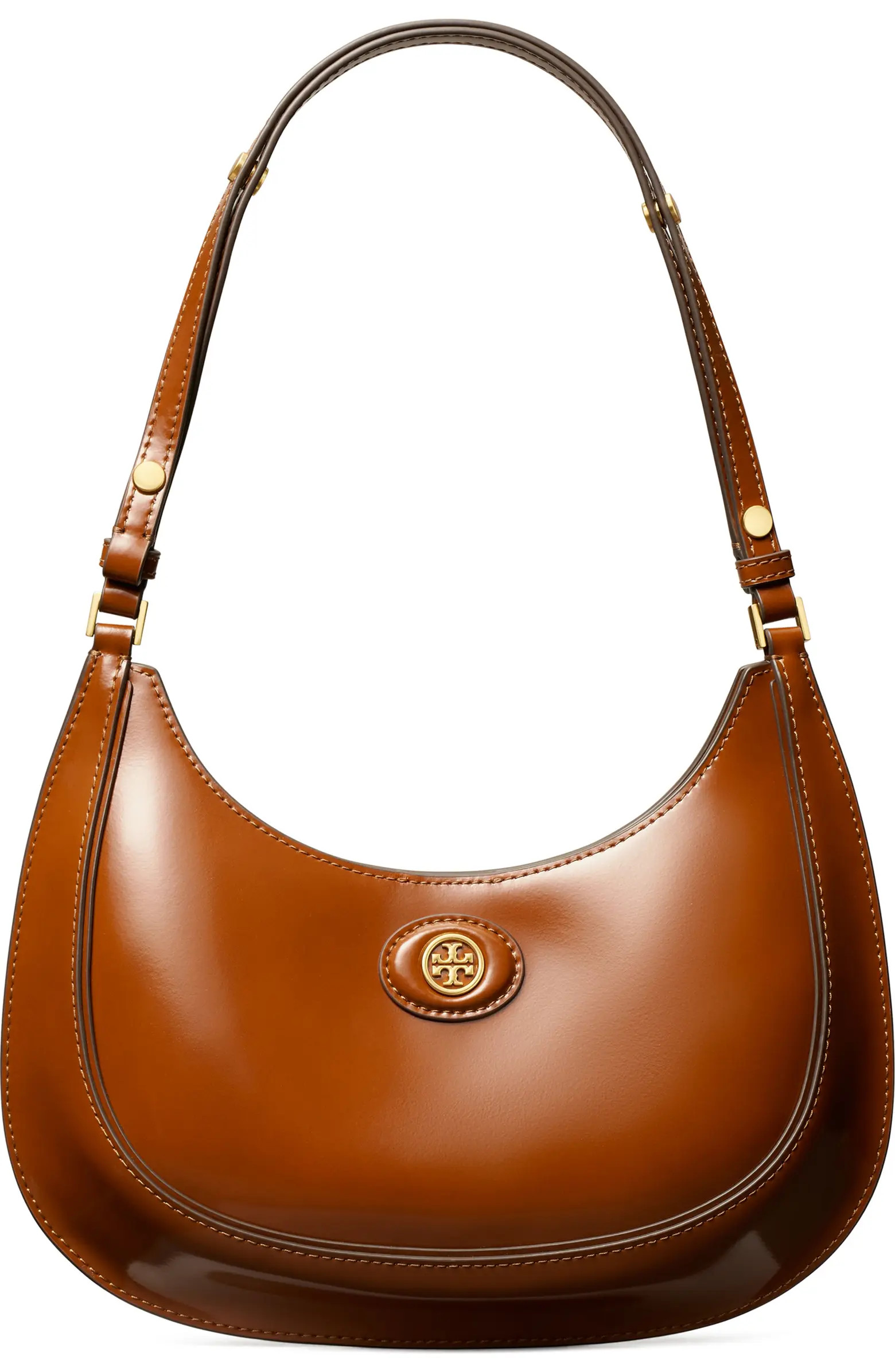 Tory Burch Robinson Spazzolato Crescent Leather Shoulder Bag | Nordstrom | Nordstrom