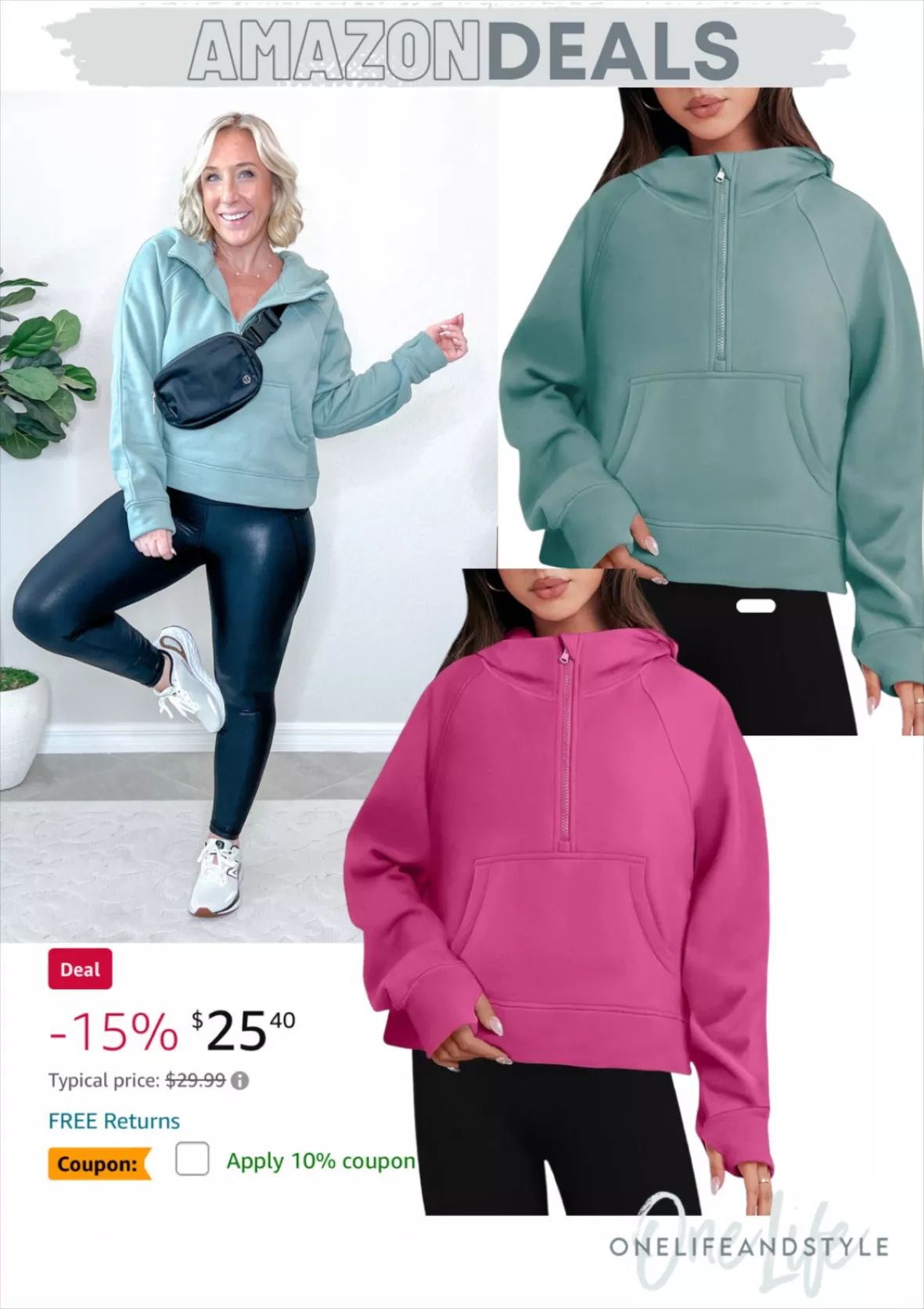 Women Half Zip Cropped Hoodies … curated on LTK